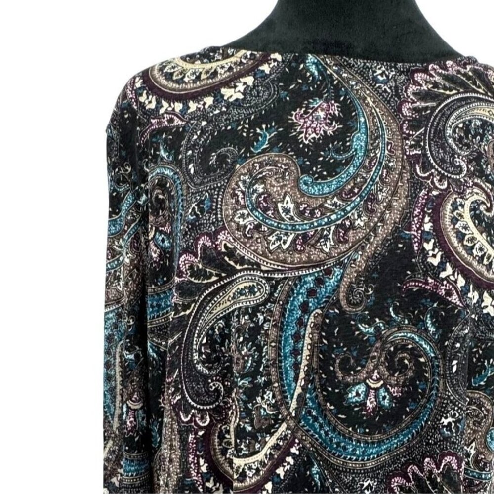 Vintage Avenue Boho Dress Womens 22 3x Paisley Asymmetrical Tunic Stretch Fairy